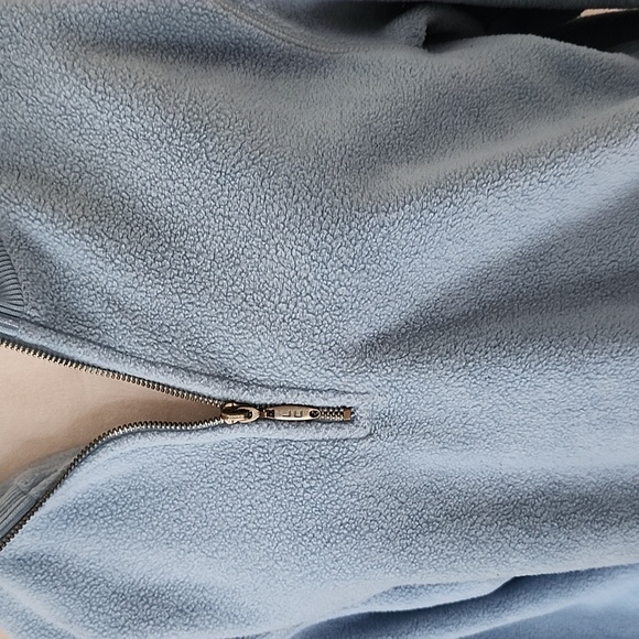 Liz Claiborne Denim Blue Quarter-Zip Fleece Pullover, LP - Picture 3 of 12